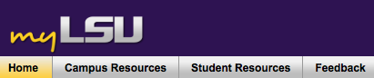 home tab on the home page of myLSU