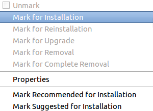 location to right click and select mark for installation