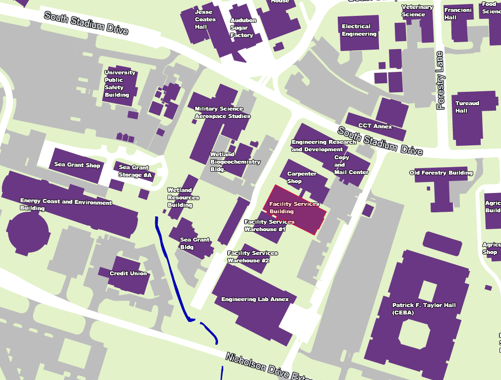 map showing the sustainability office location on campus.