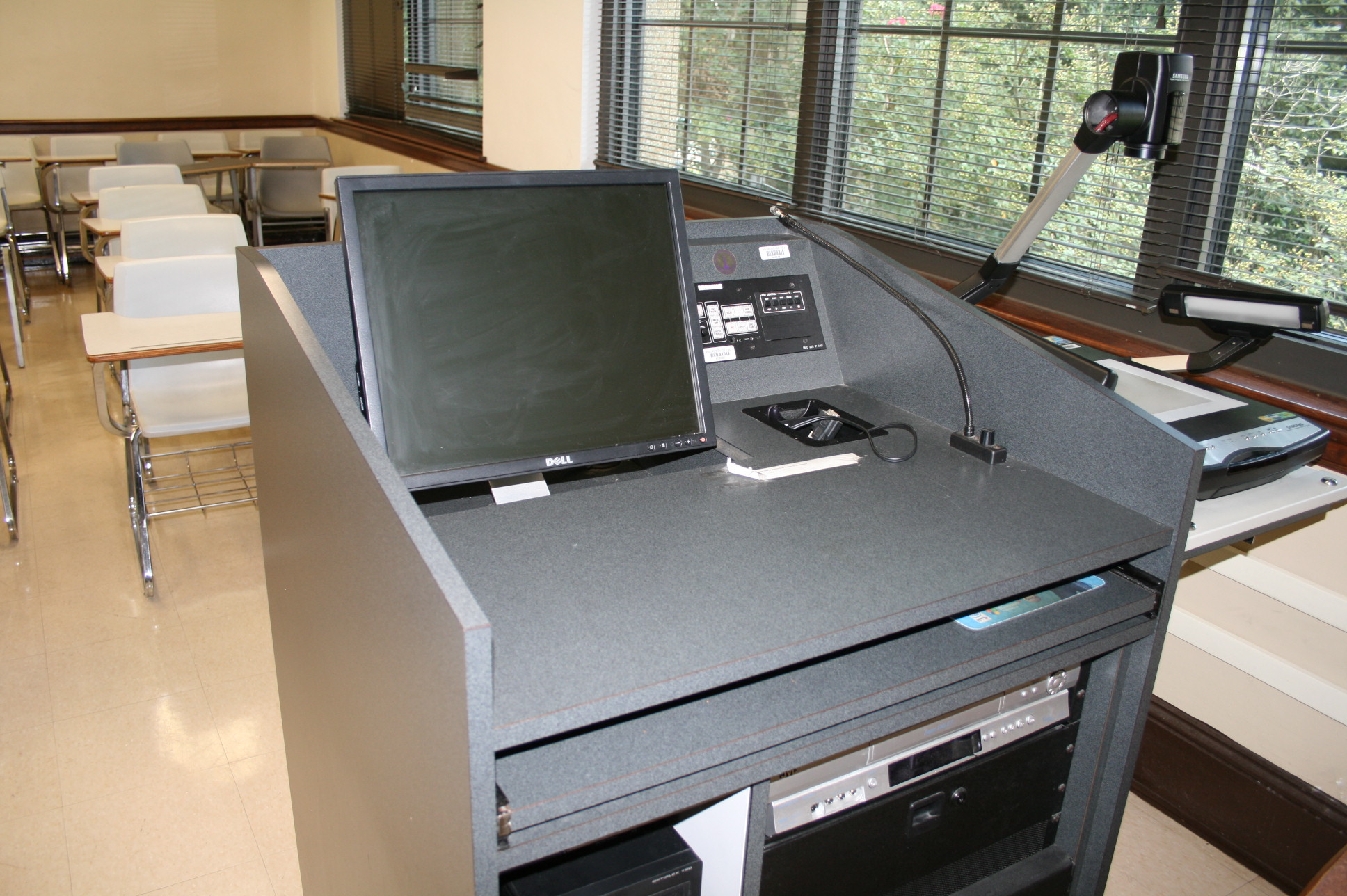 Stubbs 220 from front of classroom with Multimedia available