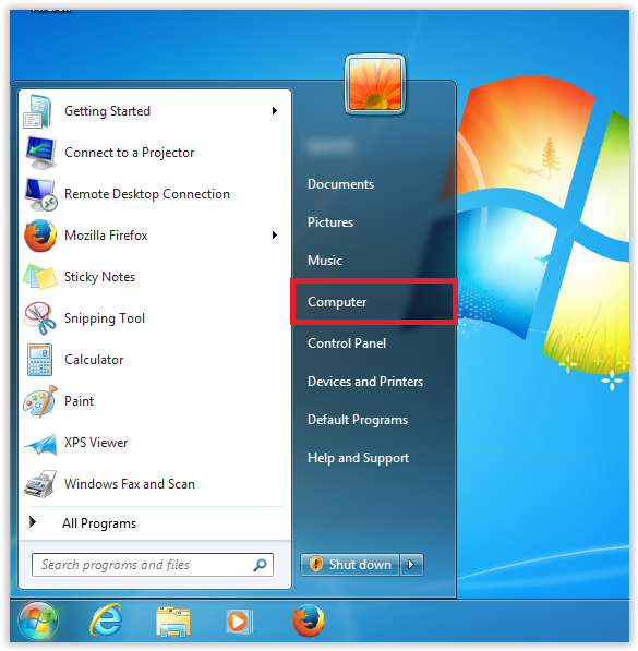 start menu on windows 7.