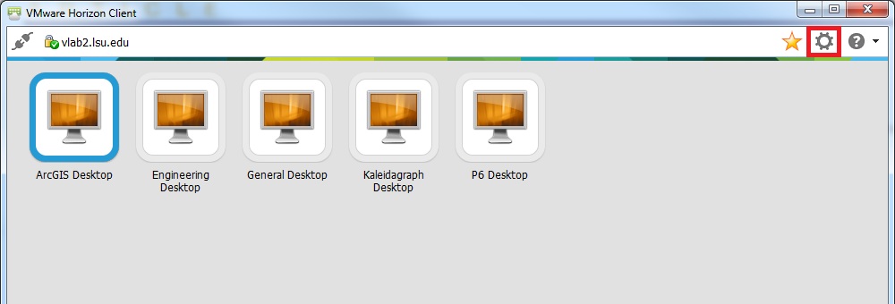 Available VMware desktops