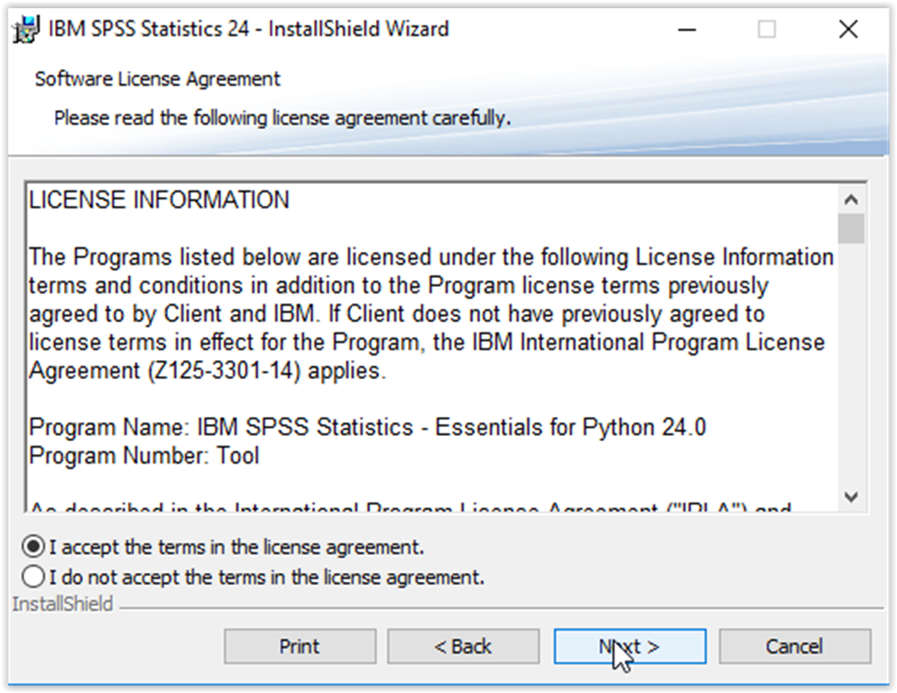 Software License Agreement window