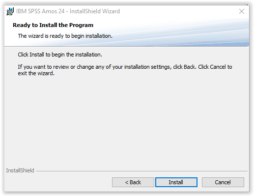 Ready to Install the program window - Install button.