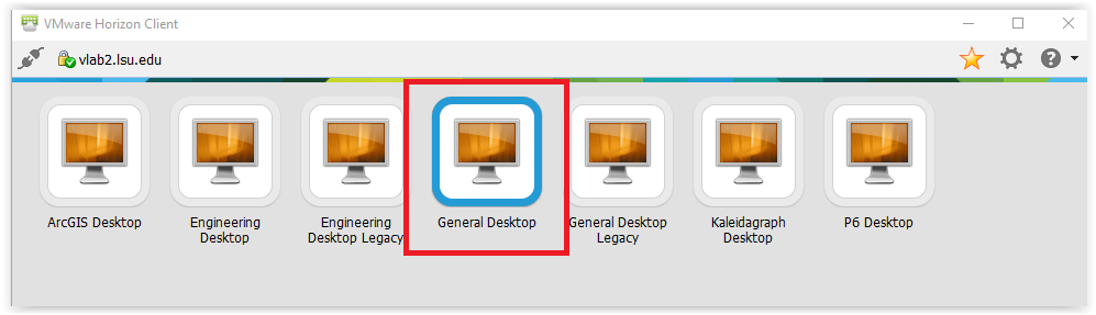 list of desktops available  on VMware