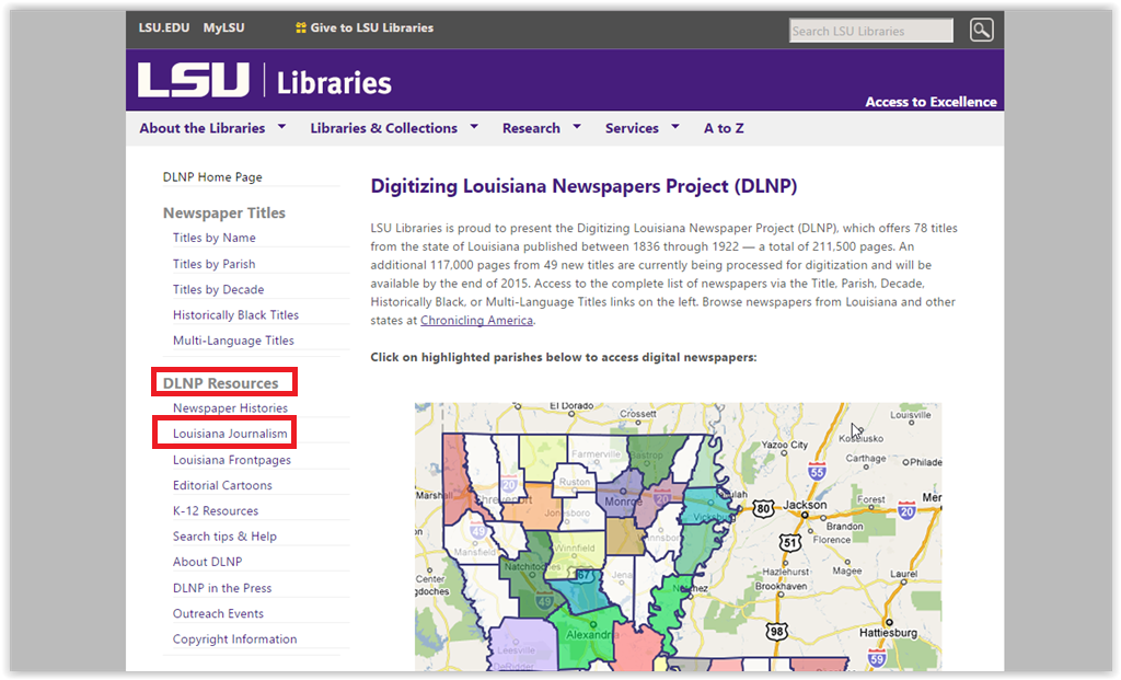 Louisiana Journalism in DLNP Resources