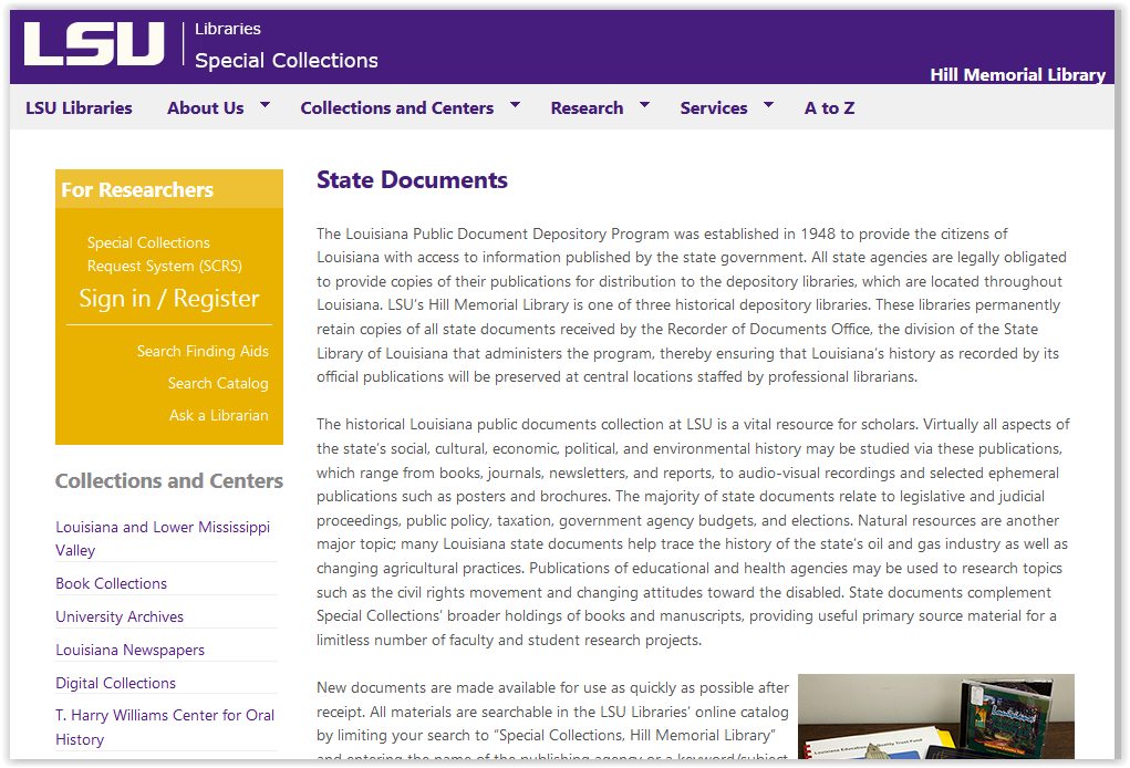 special collections state documents page 