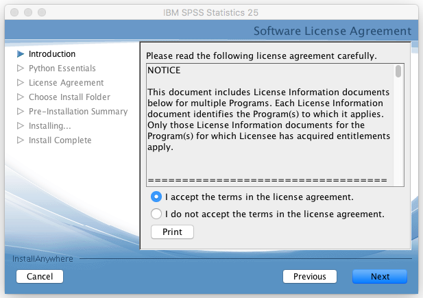 Software License Agreement | Installation Window