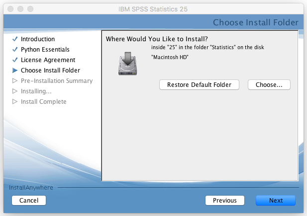 Choose Install Folder | Installation Window