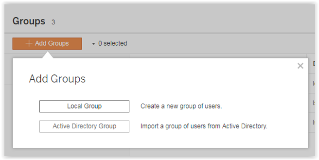 adding group using tableau server 