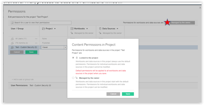 finalizing the changes in permissions 