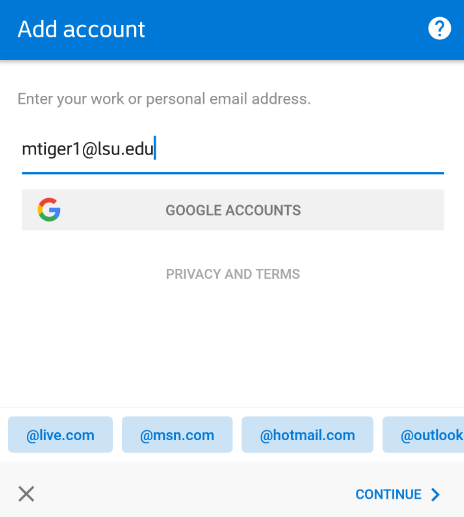 Android outlook login