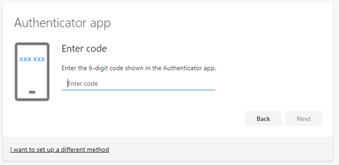 you will be asked for the current 6 digit code displayed on your app