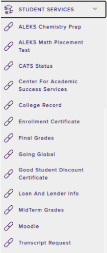 Student Services at myLSU Portal at the left hand side menu
