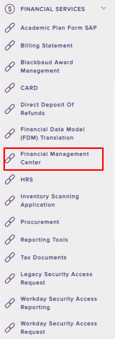 Financial Management Center link on the my LSU page under Financial Services