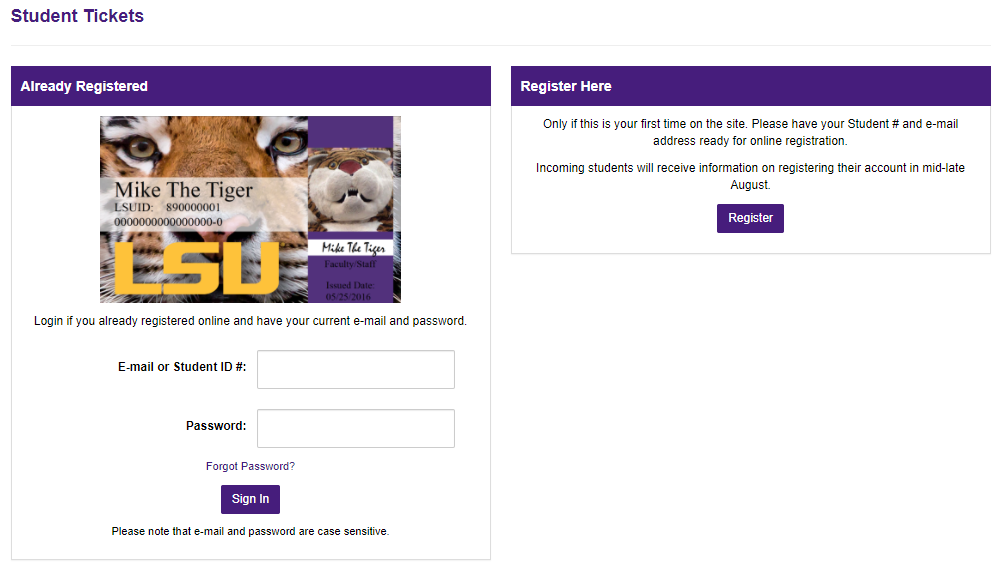 Student Login window