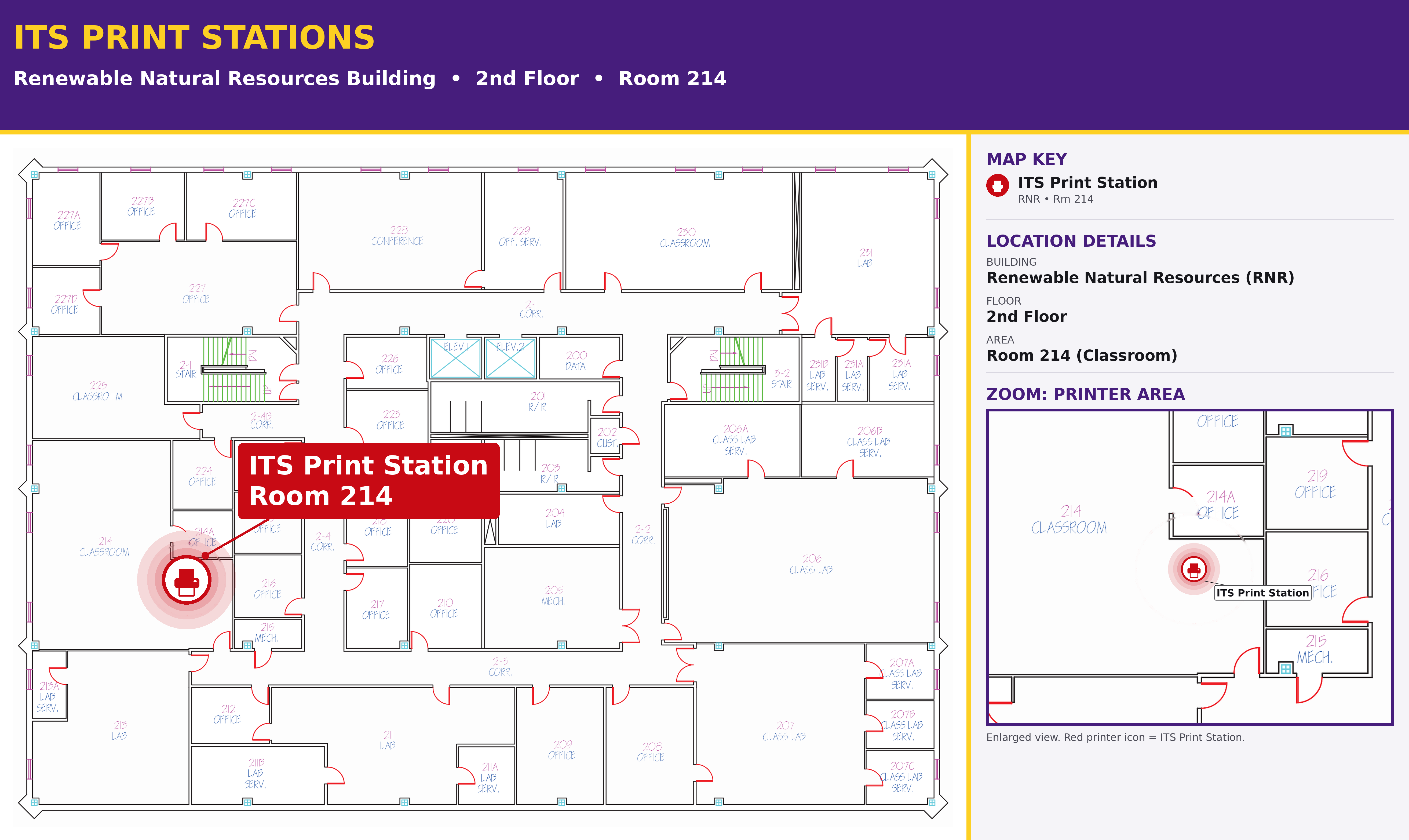 RNR Building Pharos Printer Map
